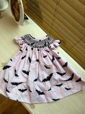 Bats smocked dress